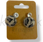  Szürke szőr gömb fülbevaló