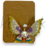  Színes lepke kitűző gyönggyel