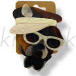  Barna szemvüveges kutya kitűző
