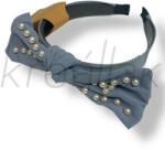  Kék gyöngyös szatén hajpánt