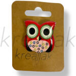  Piros bagoly kitűző