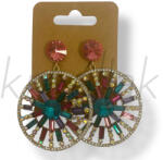  Színes köves kerek fülbevaló