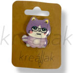  Lila kicsi cica kitűző