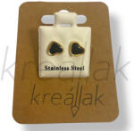  Fekete köves arany szív fülbevaló