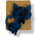  Kék cicás plasztik kitűző