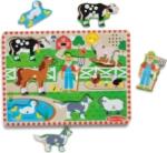 Spin Master Puzzle din lemn cu sunete Melissa & Doug Spin Master - Animale de la Fermă si Fermier 2 Ani+ (681147006423-2) Puzzle