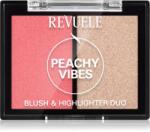 Revuele Blush & Highlighter Duo élénkítő arcpirosító árnyalat Peachy Vibes 8 g