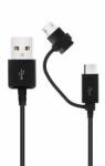 Samsung adatkábel 2in1 (USB - microUSB/Type-C , 150cm) FEKETE (178957)