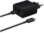 Samsung hálózati töltő Type-C aljzat (45W, PD gyorstöltő + Type-C kábel) FEKETE (136156)