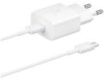 Samsung hálózati töltő Type-C aljzat (15W, gyorstöltő + Type-C kábel) FEHÉR (132687)
