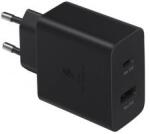 Samsung hálózati töltő USB+Type-C aljzat (35W, PD gyorstöltő 3.0) FEKETE (151118)
