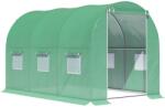 Outsunny Seră de Grădină Tunel Suprafață Sol 6 m2 3L x 2l x 2H m cadru Tubular renforțat Ușă cu fermoar 6 ferestre înrolează Verde | Aosom Romania (845-146)