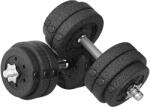 HOMCOM Set de Gantere 30 kg (8x2.5 kg, 4x1.5 kg) cu 12 Discuri și 2 Gantere de 2 kg, 43x18x7.5 cm, Negru | Aosom Romania (A91-139V03BK)