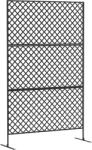 Outsunny Separator de mediu pentru exterior, Ecran de oțel pentru terasă, Verandă, Grădină, Grilă independentă, Oțel, Negru | Aosom Romania (84J-044V00BK)