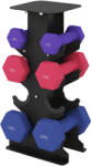 SPORTNOW Set gantere 3 perechi cu suport de depozitare, mânere antiderapante, 1-5 kg, hexagon | Aosom Romania (A91-473V00MX)