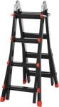 HOMCOM Scară telescopică, trepte antialunecare, rezistentă până la 150 kg, aluminiu, Negru+Roșu | Aosom Romania (B72-035)