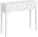 HOMCOM Masă Consolă Modernă cu 3 Sertare, Consolă de Intrare din MDF, pentru Hol, Sufragerie, 100x32x85 cm, Alb | Aosom Romania (833-313)