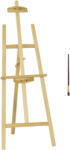 HOMCOM Șevalet de Pictură din Lemn de Pin Reglabil, Portabil și Pliabil cu Pensulă, 51, 5x71, 5x134, 5 cm, Natural | Aosom Romania (914-020V01) Sevalet