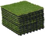 Outsunny Dale pentru Gradina cu Iarba Sintetica 30x30cm 10 Bucati, Gazon Artificial Realist, Verde | Aosom Romania (844-126V02DG)