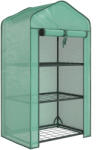 Outsunny Seră de grădină cu 3 rafturi, seră de balcon, prelată PE întărită, cadru din oțel, 59 x 39 x 127 cm, verde | Aosom Romania (84H-069V01GN)