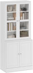 HOMCOM Mobilier de Bibliotecă cu 2 Dulapuri, Rafturi și Uși din Sticlă Alb | Aosom Romania (836-450) Biblioteca