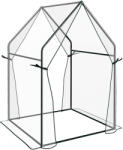 Outsunny Mini Sera Portabila 90x90x145cm cu 2 Usi cu Fermoar Transparent pentru Interior Exterior | Aosom Romania (845-955V00CR)