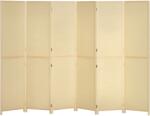 HomCom Paravan din lemn de bambus 6 panouri 270 x 180 cm separator de camera cloison de separare pliabil - natural | Aosom Romania (830-831V02ND)