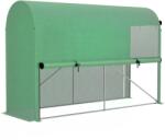 Outsunny Seră de grădină PE, seră de balcon, folie consolidată 140 g/m2, structură din oţel, uşă pliabilă cu fermoar, pentru legume plante flori, interior şi exterior, 300 x 100 x 200 cm, verde | Aosom Romania