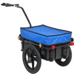 HomCom Remorcă bicicletă 40 kg, capac din material Oxford, reflectoare și cadru din oțel, 144x59x80 cm, albastru | Aosom Romania (B71-005V00BU)