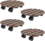 Outsunny Lot de 4 suporturi rotunde Ø30 cm pentru plante - suport pentru ghivece cu roți, interior și exterior | Aosom Romania (84H-094V00BN)