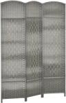 HomCom Paravan interior din lemn 3 panouri separator de cameră pliabil pentru sufragerie dormitor 135 x 180 cm gri | Aosom Romania (830-816V00GY)