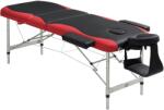 HOMCOM Masă de Masaj Pliabilă și Portabilă 210x81x62-85 cm Masă Ajustabilă în Înălțime cu Suport de Cap și Suport de Brațe pentru Tatuaj Fizioterapie Negru și Roșu | Aosom Romania (5550-3282RB)