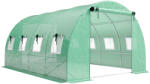 Outsunny Seră cca. 4 x 3 x 2 m, seră din folie cu uși rulante, 2 uși cu fermoar & 8 ferestre cu plasă, tije de susținere, Verde | Aosom Romania (84H-484V01GN)