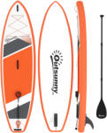 Outsunny Placă SUP Gonflabilă pentru Adulți, Stand Up Paddle Board cu Suprafață Antiderapantă EVA, Pagaie Reglabilă din Aluminiu, Rucsac, Pompă, Aripioară Detașabilă, Capacitate 160 kg, 320x82x15cm, Toate Nive