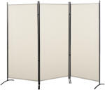 HomCom Paravan Decorativ Interior, 3 Panouri, Metal și Poliester, 253x50x182cm, Bej | Aosom Romania (830-306V01BG)