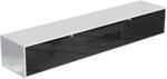 GL Store Mobilier TV lucios cu iluminare LED, design modern, 180×35×30 cm, Alb + Negru (F-GLS-WF316847AAS)