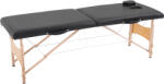HOMCOM Masă pentru Masaj Portabilă cu Înălțime Reglabilă, Pernă Detașabilă, Mâner și Geantă, 186x60x58-81 cm, Negru | Aosom Romania (503-001)