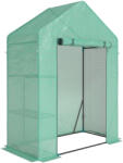 Outsunny Seră de Grădină 143 x 73 x 195 cm cu Rafturi cu 2 Etaje, Verde | Aosom Romania (845-621V00GN)