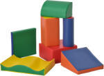 HOMCOM Set de 7 Blocuri de Construcție Moi pentru Copii, Joc Educativ pentru Copii 1-3 Ani, 40x40x20 cm, Multicolor | Aosom Romania (3D0-006)