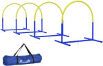 PawHut Echipament de Agilitate pentru Câini, Set Portabil din 4 Piese pentru Antrenament, 95x88x64 cm, Albastru | Aosom Romania (D07-037V00YL)