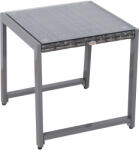 Outsunny Masă de Cafea pentru Terasă și Grădină cu Cadru din Aluminiu și Ratan PE, Suprafață Acoperită cu Sticlă, 50x50x50cm, Gri | Aosom Romania (867-033) Masa de cafea