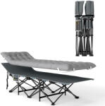 Outsunny Pat de camping pliabil cu saltea, Pat pliant, buzunar lateral și sac integrat, 185 x 68 x 37 cm, gri deschis | Aosom Romania (A20-515V00LG)