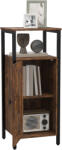 HOMCOM Noptieră în Stil Industrial cu 2 Rafturi Deschise și Raft Interior Reglabil pe 3 Nivele, 34x30x80 cm, Maro Rustic | Aosom Romania (83B-044V00RB)