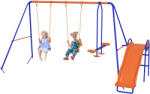 Outsunny Leagăn Infantil 4 în 1 Columpio pentru Copii cu 2 Leagăne Individuale 1 Leagăn cu Planeator 1 Tobogan Multicolor | Aosom Romania (344-080V00MX) Leagan