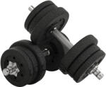 HOMCOM Set 2 Gantere Greutăți de 25 kg Total cu 12 Discuri din Oțel și Plastic | Aosom Romania (A91-139V04BK)