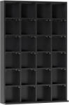 HOMCOM Dulap pentru CD-uri pentru 456 CD-uri sau 336 DVD-uri, 24 Compartimente, 89x20x130.5 cm Negru | Aosom Romania (831-040V80BK)