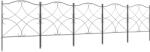 Outsunny Set Gard de Grădină cu 5 Panouri și Stâlpi, Gard Decorativ din Metal, 305x62 cm, Negru | Aosom Romania (844-621V00BK)