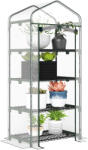 Outsunny Sera pentru Balcon Compacta cu 4 Rafturi pentru Plante, Sera pentru Gradina cu Acoperis din PVC Transparent, 70x50x160cm | Aosom Romania (845-228V03)