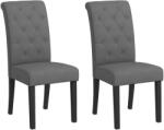 HomCom Lot de 2 scaune de Masă Scaun de Bucătărie Confortabil Picioare din Lemn Lin 47 x 61 x 101 cm gri închis | Aosom Romania (835-149V80CG)