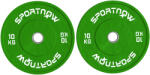 SPORTNOW Set de 2 Discuri Greutăți 2x10 kg din Cauciuc, cu Gaură de 5 cm pentru Gantere și Grijuri, Ø45x4 cm, Verde | Aosom Romania (A91-376V00GN)